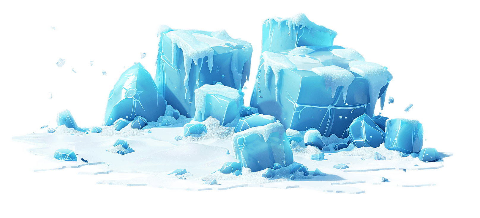 Ethereal ice blocks illustration